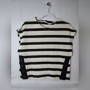 Zara Striped Black and White Women's Knit Top Size Small